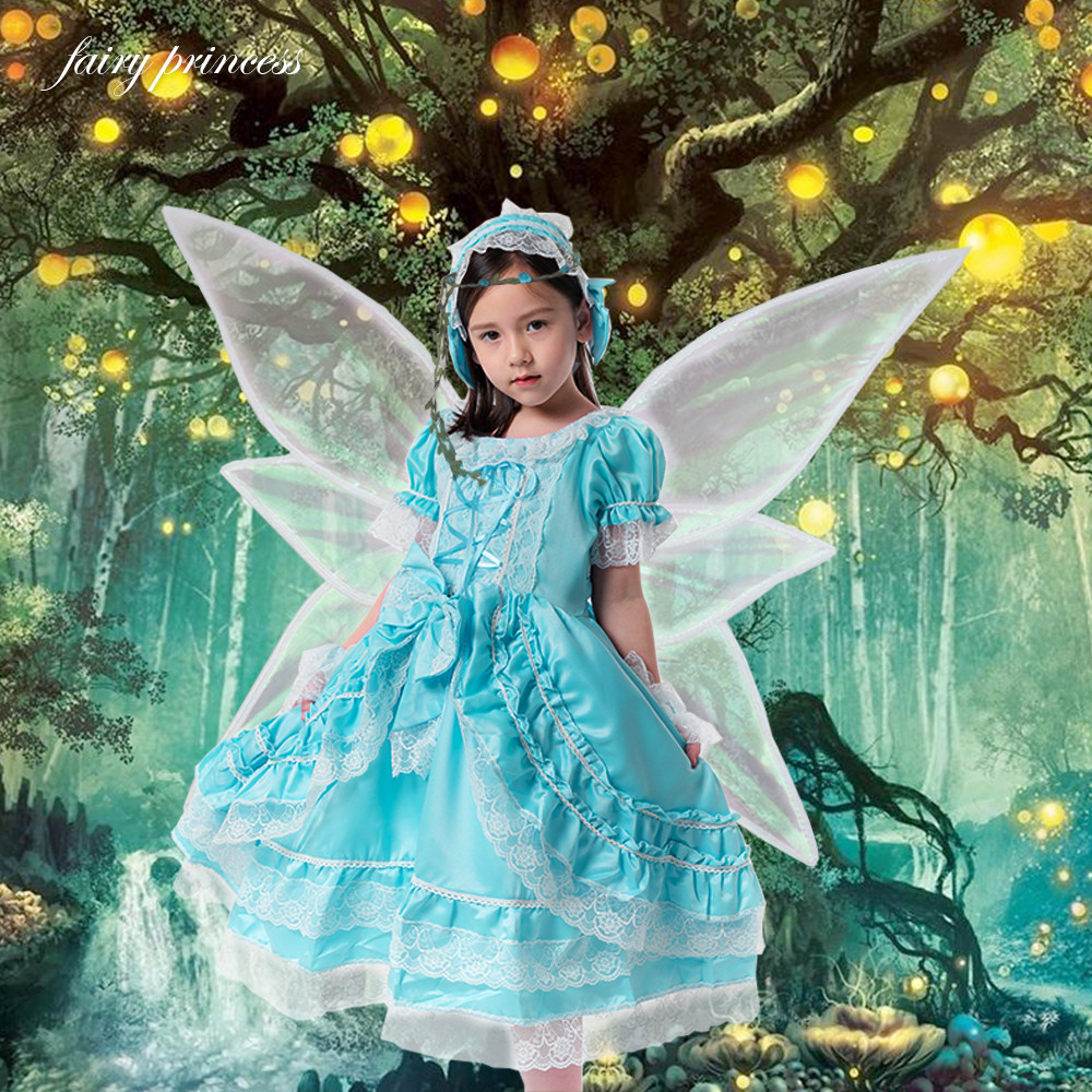 精灵cos仙女演出服舞台表演儿童女孩蝴蝶天使童话公主裙