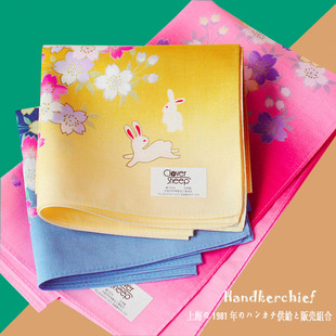 日本手帕女士全棉吸汗高端古风印花随身手绢进口纯棉唯美日式方巾