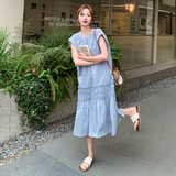 现货夏季新款宽松雾霾蓝连衣裙133-2621p125k188，女装连衣裙，浙宝133
