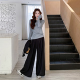 气质优雅风休闲风韩式时尚套装阔腿裤针织背心高腰显瘦复古减龄，女装套装/套裙，浙宝133