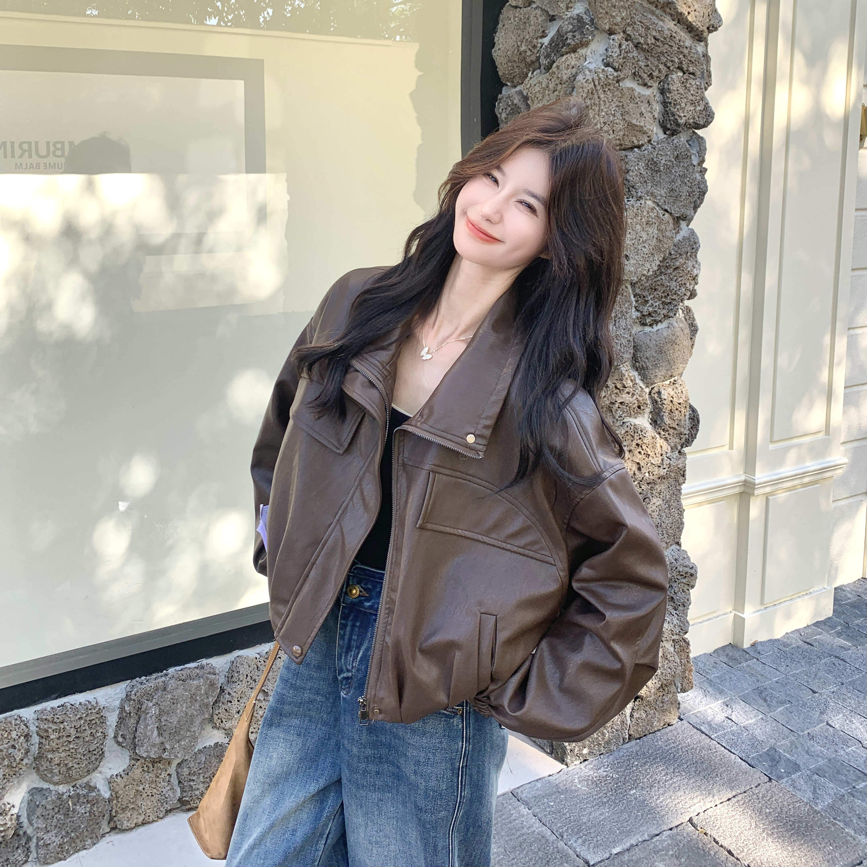 大货已出春季新款皮衣外套7026P150控228，女装皮衣，浙宝133