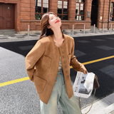 大货已出春季新款麂皮外套7013P155控248，女装短外套，浙宝133