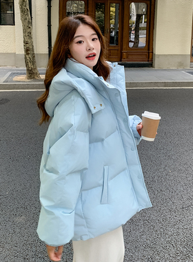 爆款现货  浅蓝色棉衣棉服面包服5915P165控248