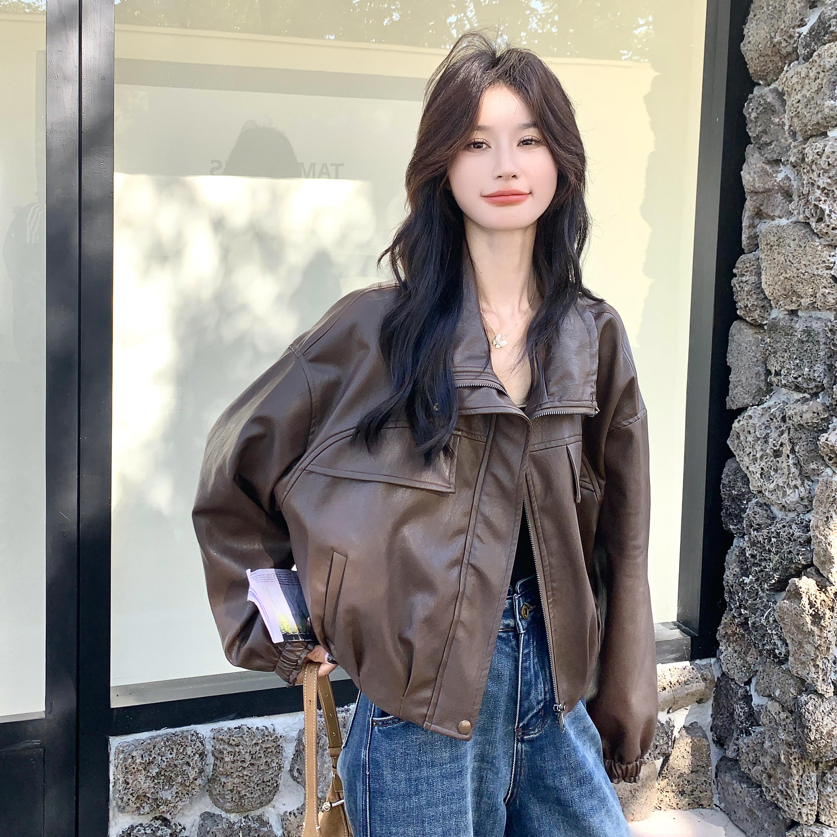 大货已出春季新款皮衣外套7026P150控228,女装皮衣,浙宝133