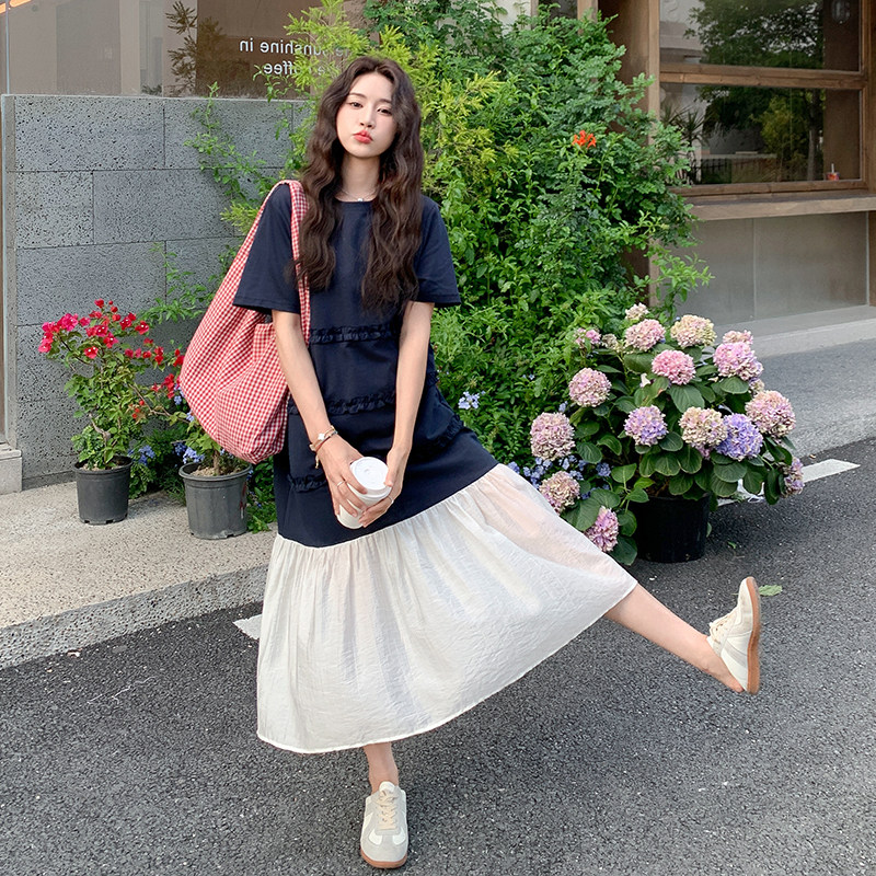 现货夏季新款拼接连衣裙2693连衣裙P125K188,女装连衣裙,浙宝133