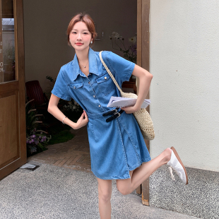 牛仔假两件连衣裙2712 现货 薄款 新款 P145K218 夏季