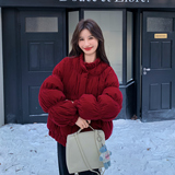 现货冬季新款红色短款羽绒外套7226P325控488，女装羽绒服，浙宝133