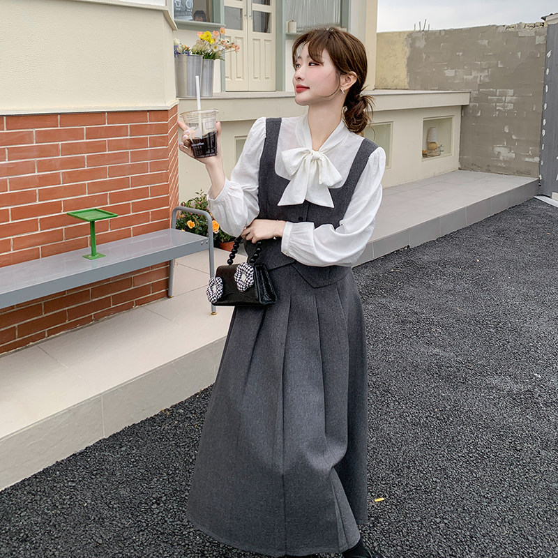 现货新款假两件衬衫上衣＋半身裙气质两件套装133-2318P170控248,女装套装/套裙,浙宝133