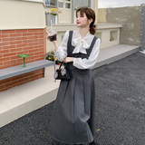 现货新款假两件衬衫上衣＋半身裙气质两件套装133-2318P170控248，女装套装/套裙，浙宝133