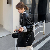 外套133 新款 2316P165控248 春季 蕾丝拼接PU皮衣西装 首发 现货