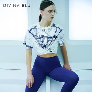 速干瑜伽服短袖 健身上衣运动外搭罩衫 BLU迪唯纳秋冬新款 DIVINA 女