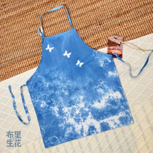 夏日清凉风扎染蝴蝶印花围裙定制