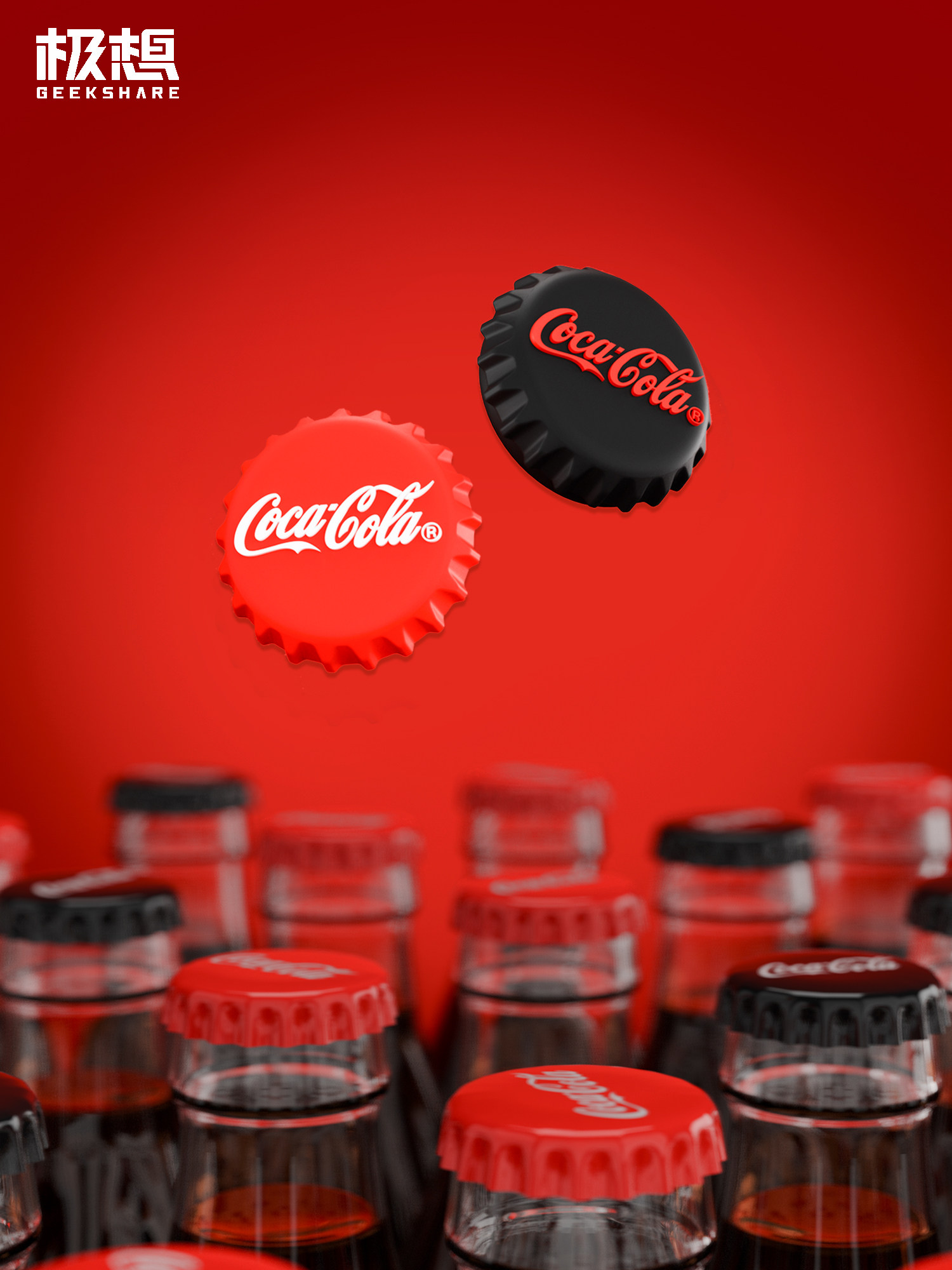 JIXIANG 스위치 로커 캡 코카콜라 병 뚜껑 크리 에이 티브 PS5 게임 컨트롤러 실리콘 캡 NSPRO 키 캡