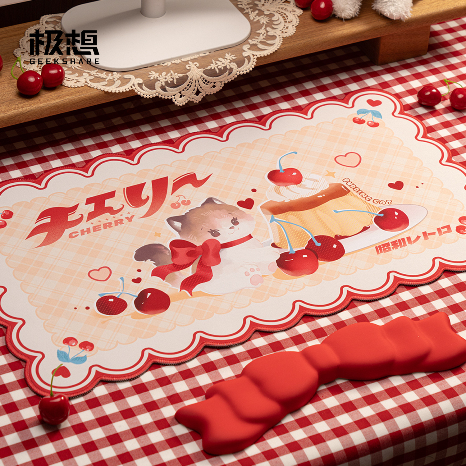 极想电竞鼠标垫超大号腕托