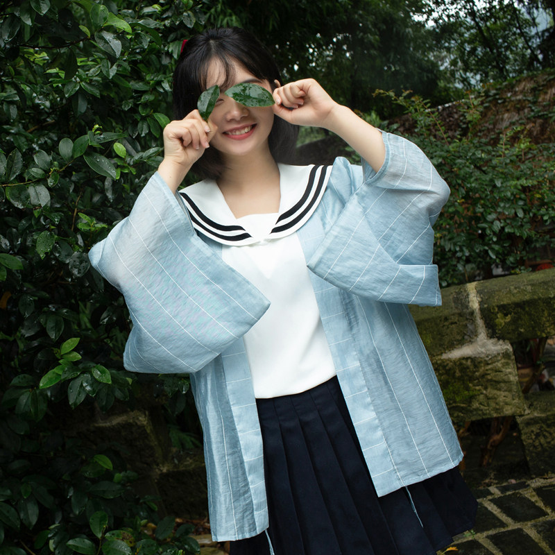夏季宽松天丝麻条纹日式改良羽织和风外套防晒开衫女薄款素雅清新,女装/女士精品,短外套,淘宝优惠券,粉丝福利购,淘宝优惠卷