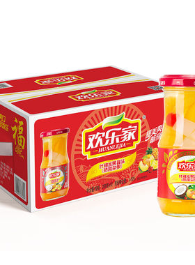 欢乐家 杂果 什锦水果罐头256g*12瓶 包装随机