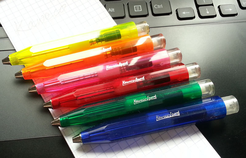 包邮德国原装KAWECO运动Sport系列透明彩色糖果色口袋圆珠笔