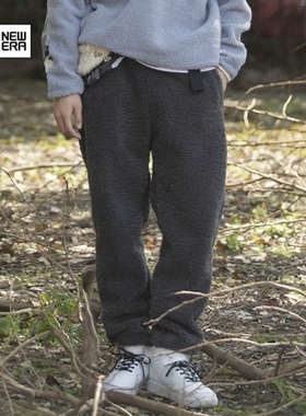 NEW ERA BRANDED系列羊羔绒男女情侣款加厚保暖中腰运动休闲长裤