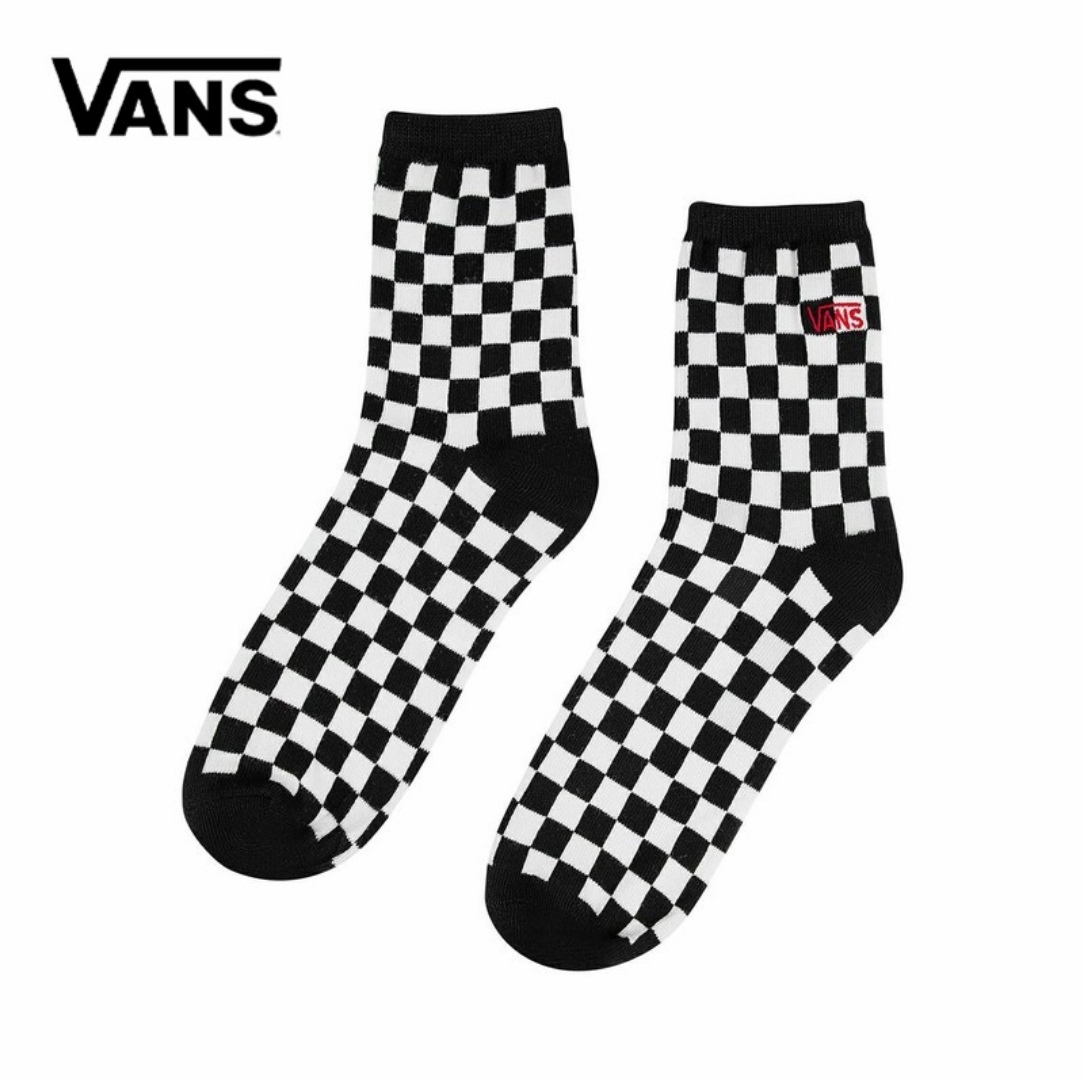 VANS男女同款棋盘格中低筒袜子