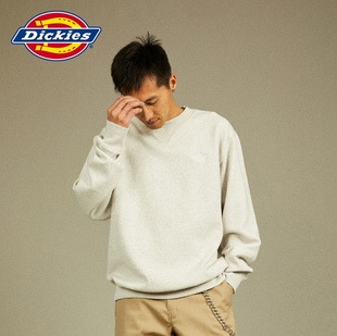 Dickies正品潮牌美式男女同款情侣装圆领加绒棉落肩长袖卫衣偏大
