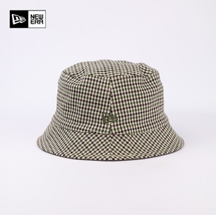情侣秋冬灯芯绒双面格纹渔夫帽BUCKET走边帽 男女同款 NEW ERA正品