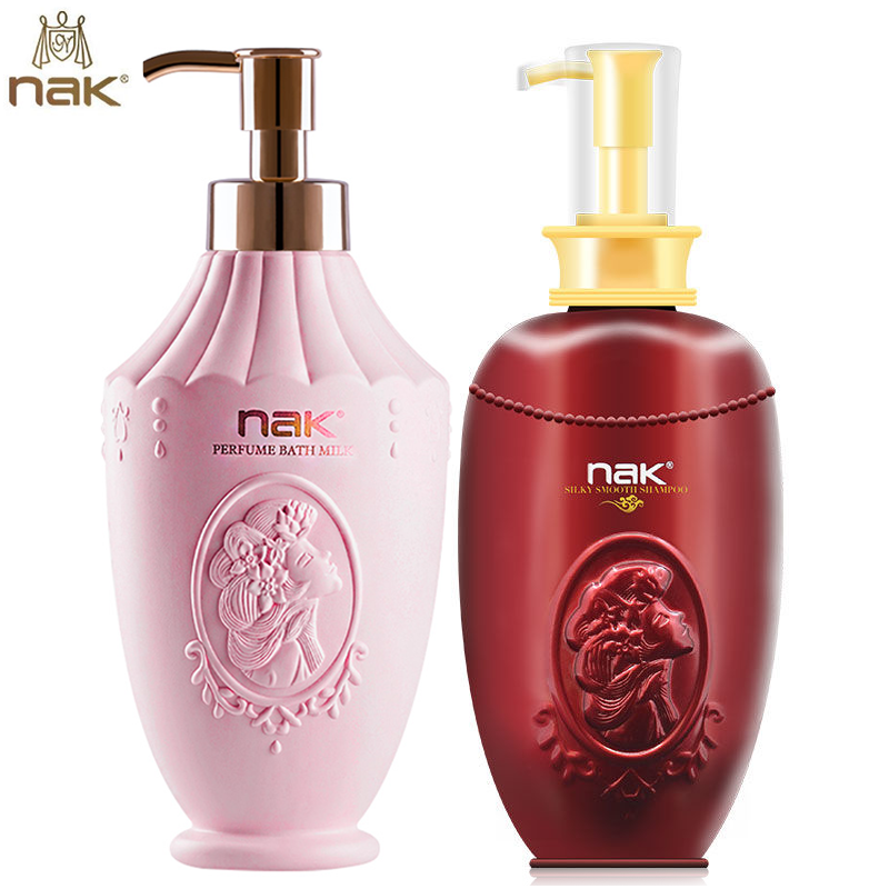 nak进口香氛奢享香水爽洁沐浴露600g+去屑止痒丝滑柔顺发水2件套