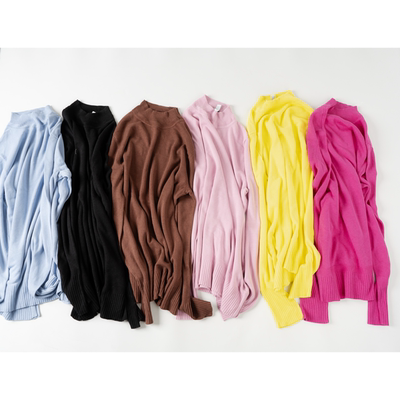 外贸薄针织衫女圆领宽松显瘦