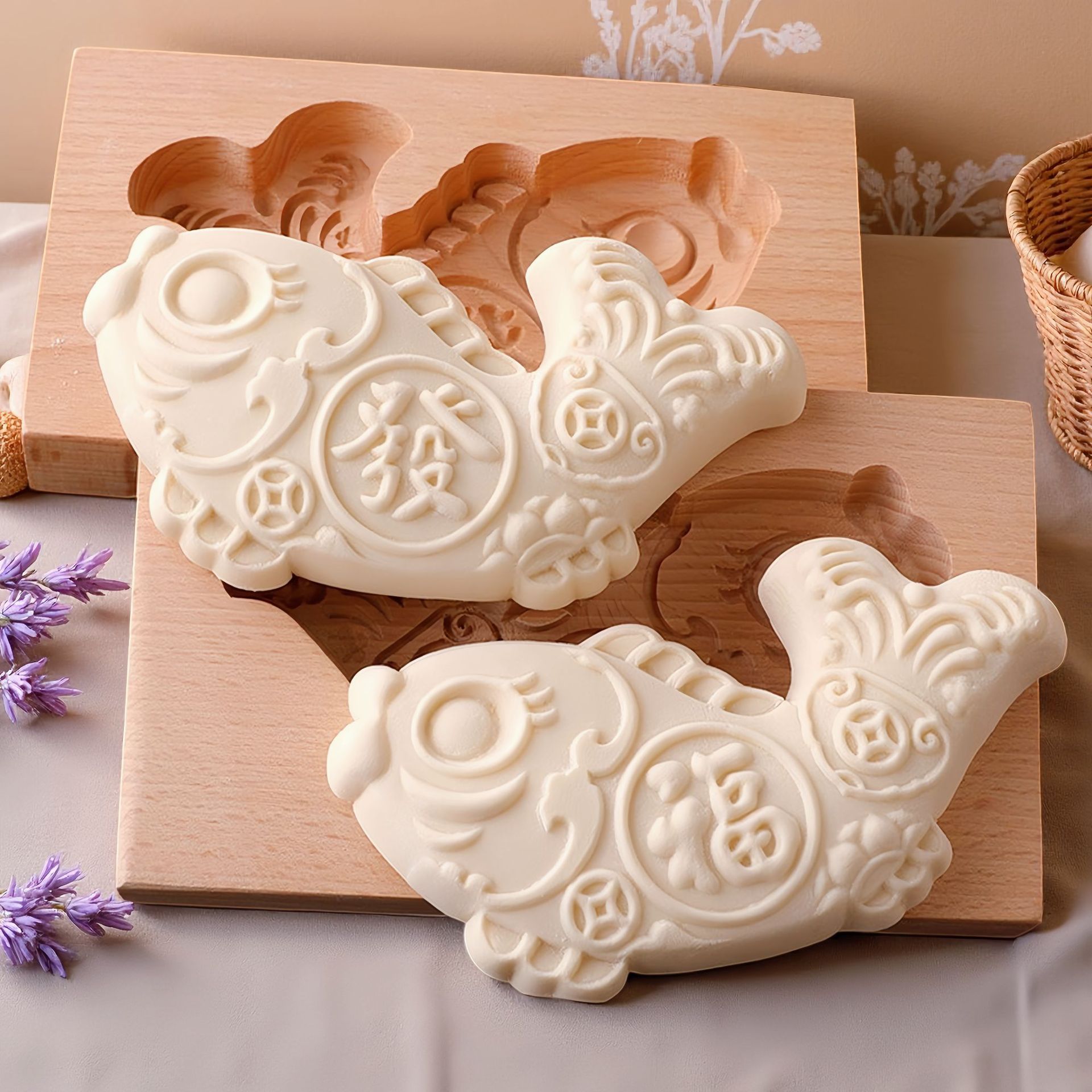 大号一斤实木蒸馒头鱼形面食模具