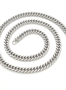 69克 龙骨男士镀金项链复古银色链子粗犷个性潮男粗款男人马鞭链