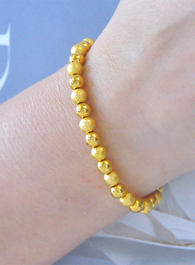 设计师款铜镀金转运珠手链女轻奢