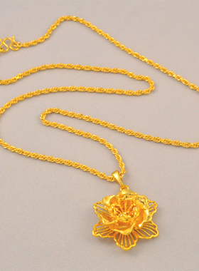 镀金花朵时尚吊坠送女友送老婆