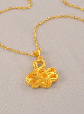 仿真黄金百搭送链子新款镂空天鹅