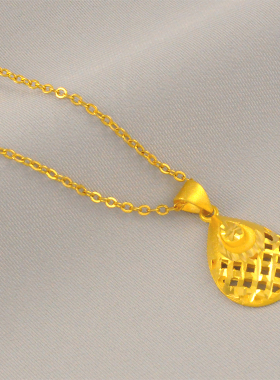 镂空车花女款小吊坠送链子