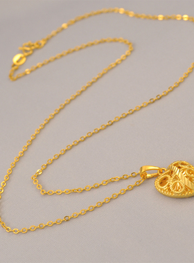 新款吊坠配项链镀24K金色项链女