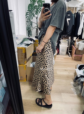 小众设计师 真丝砂洗 豹纹鱼尾半裙  体感无感 柔软轻盈