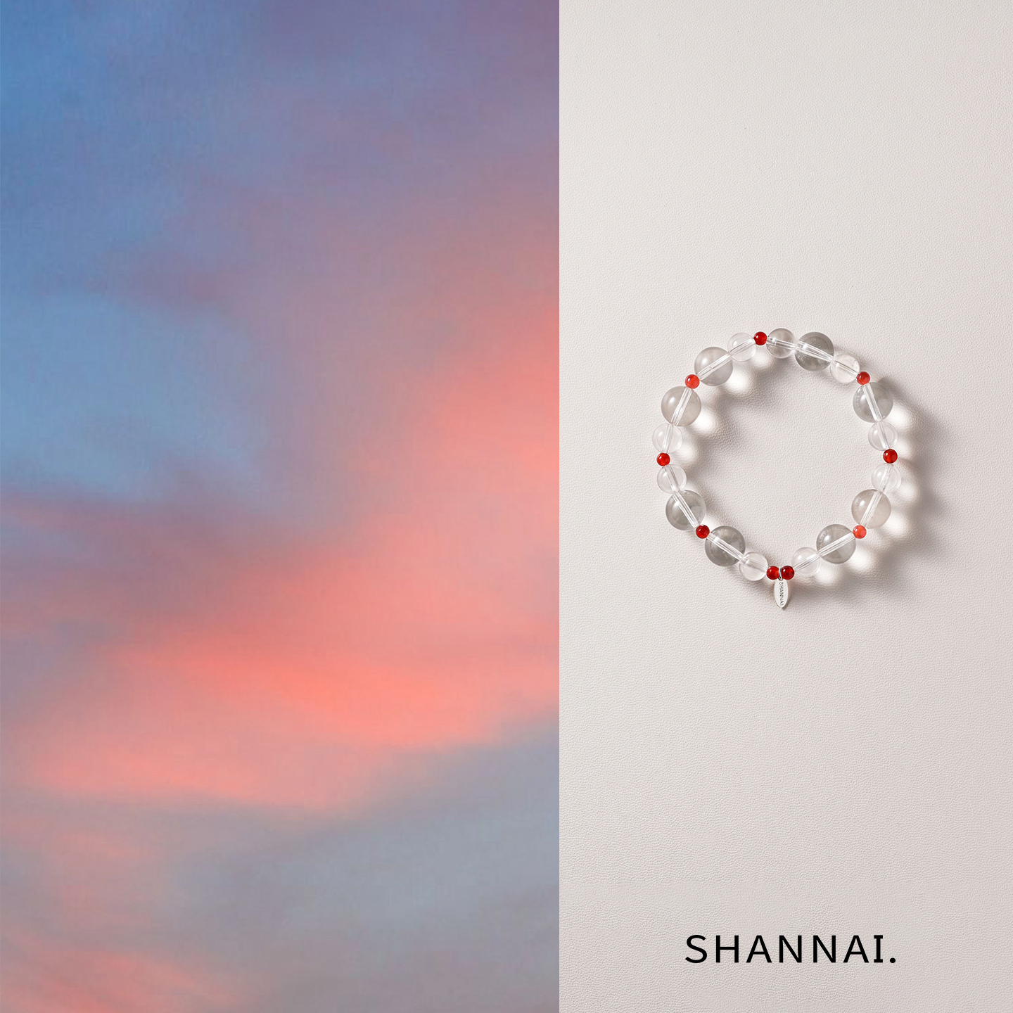 shannai原创天然白水晶手串手链