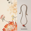 shannai原创「瑾华」新中式 项链毛衣链 非遗螺钿大漆葫芦编绳长款