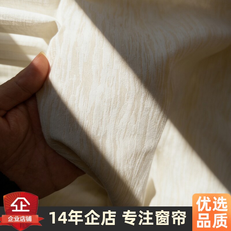 半似布半似纱特加厚防晒隔热雪尼尔白纱帘透光不透人客厅阳台窗帘