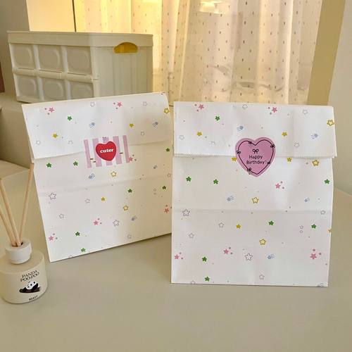 新款ins风星星方底纸袋