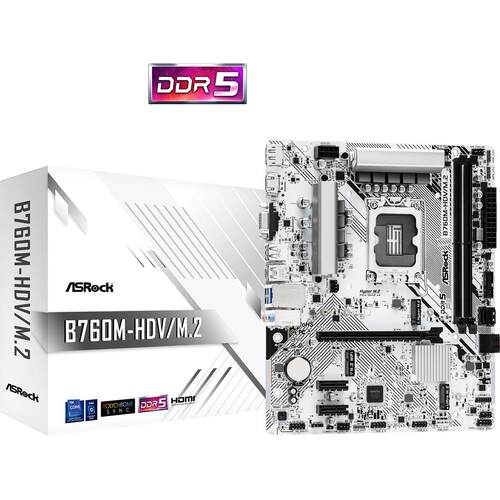 华擎B760M-HDV M.2 DDR5 白色 支持12400 13600K 14600K