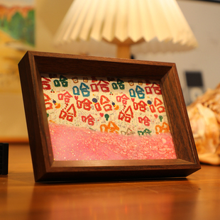 哈哈哈 流沙相框摆台桌面文字书法摆件手写手绘国潮氛围装饰品