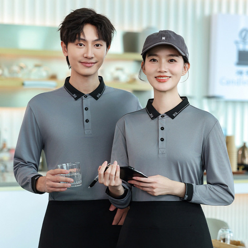 酒店饭馆餐厅烤肉店工作服秋冬长袖农家乐饭店茶楼制服火锅服务员