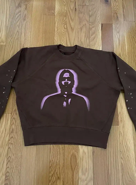 Spder Young 555555 Young Thug 明星同款 人像印花圆领套头卫衣