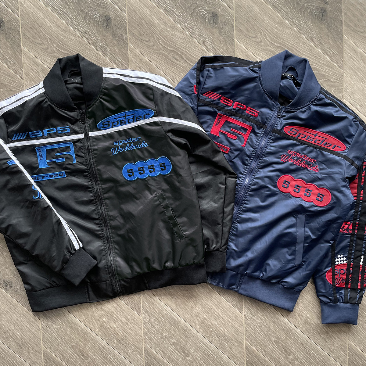 Sp5der 555555 Satin Bomber Jacket 欧美刺绣嘻哈男女外套夹克