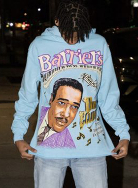 Barriers Duke Ellington 明星同款人像美潮连帽卫衣男女宽松帽衫