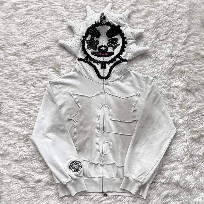 Glo Gang The Glory 刺绣烫钻刺绣烫钻连帽拉链卫衣外套潮牌帽衫