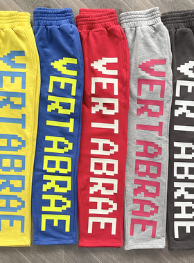 Vertabrae sweatpants字母多色欧美复古毛圈运动男女休闲长裤卫裤