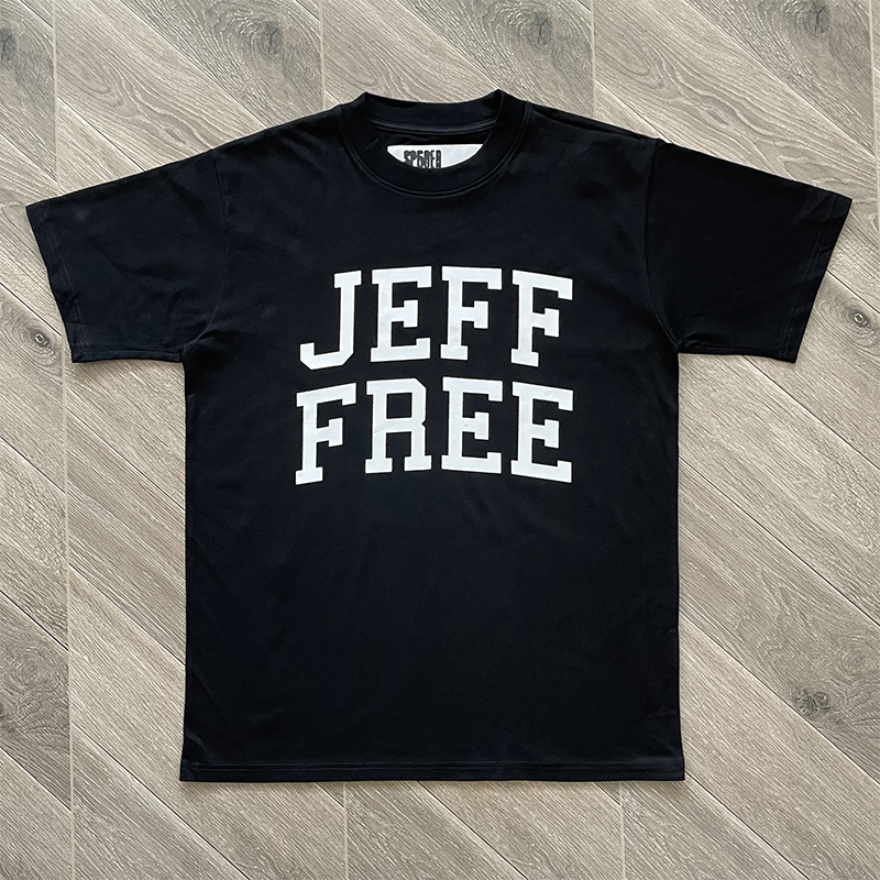 Sp5der 美潮 555555 JEFF FREE字母 嘻哈宽松男装休闲短袖T恤tee