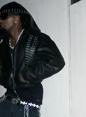 Opium 皮质durag包头帽 嘻哈帽系带头巾YVL风格Playboicarti小众