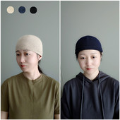 手工翻边帽土豆夫人原创 帽子薄款 亚麻短针包头帽 男女款 春秋夏季